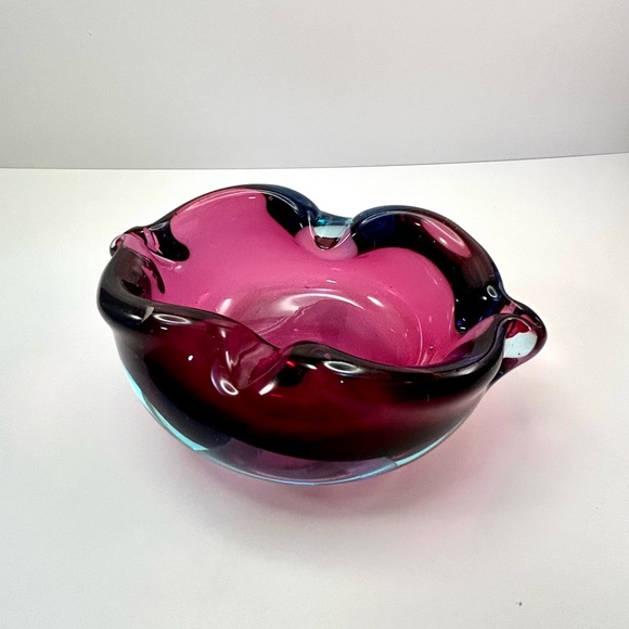 Sommerso vintage glass bowl, pink, purplish and blue - Picture 3 of 10